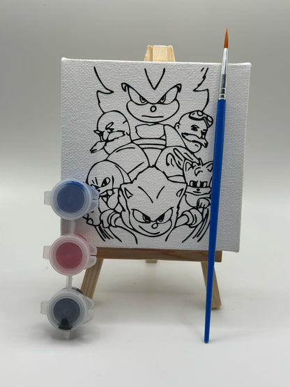 Sonic Shadow Paint Your Own Party Favour | Paint Your Own Canvas | Sonic Shadow Party Favour | Sonic Shadow Party Fillers | Kids Mini Canvas