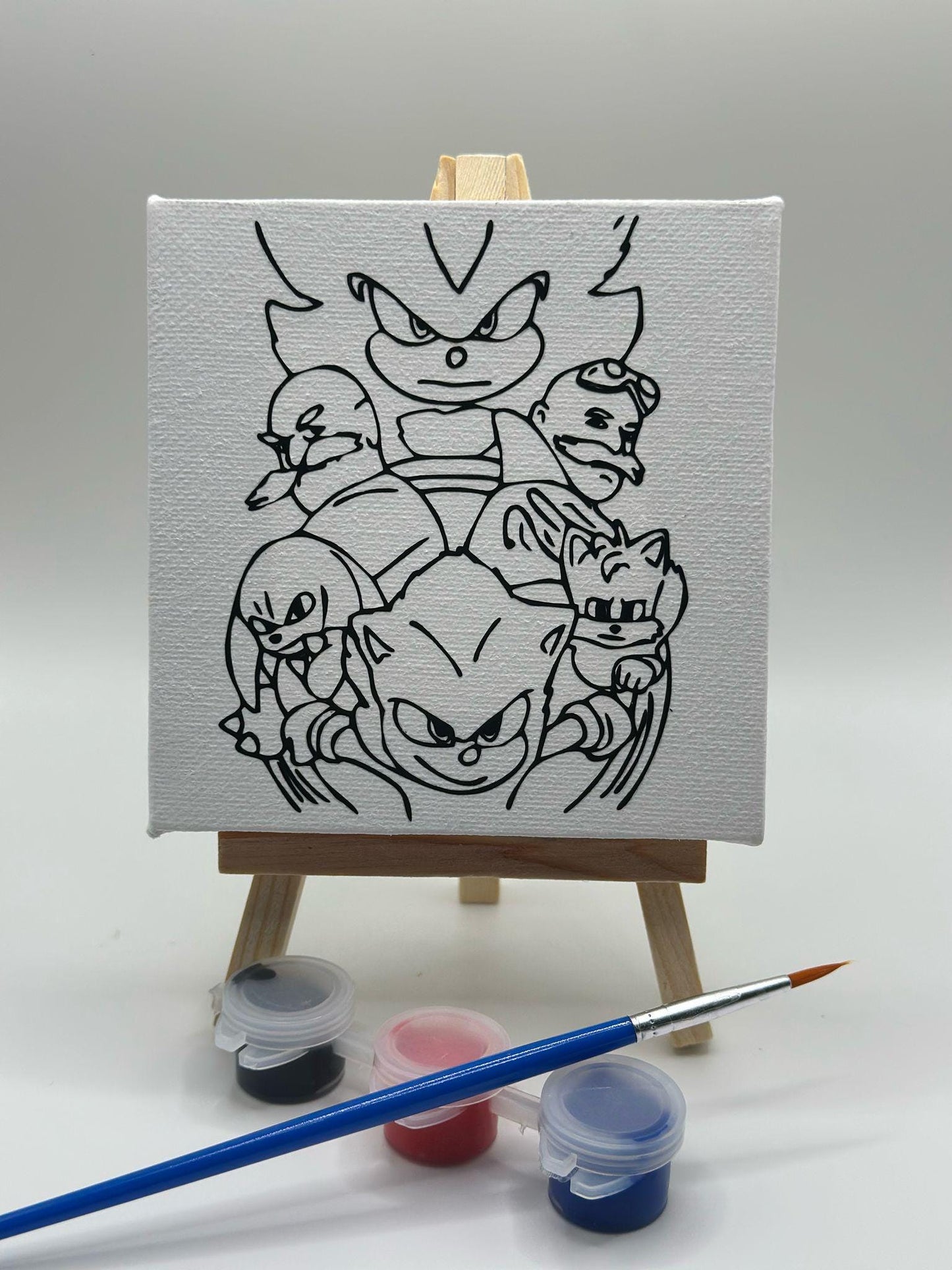 Sonic Shadow Paint Your Own Party Favour | Paint Your Own Canvas | Sonic Shadow Party Favour | Sonic Shadow Party Fillers | Kids Mini Canvas