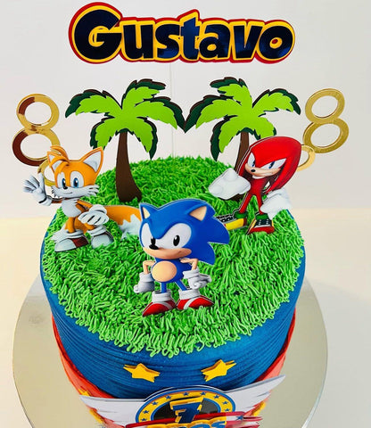 Sonic Cake Topper | Sonic Cake | Sonic Party | Sonic Birthday | Boys Sonic Party | Sonic Personalised Cake Topper