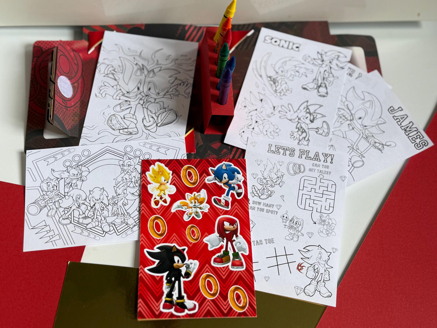 Sonic Shadow Activity Case /Suitcase | Sonic Shadow Party Favours | Sonic Birthday | Sonic Party Decor | Sonic Party Bag Fillers | Colouring