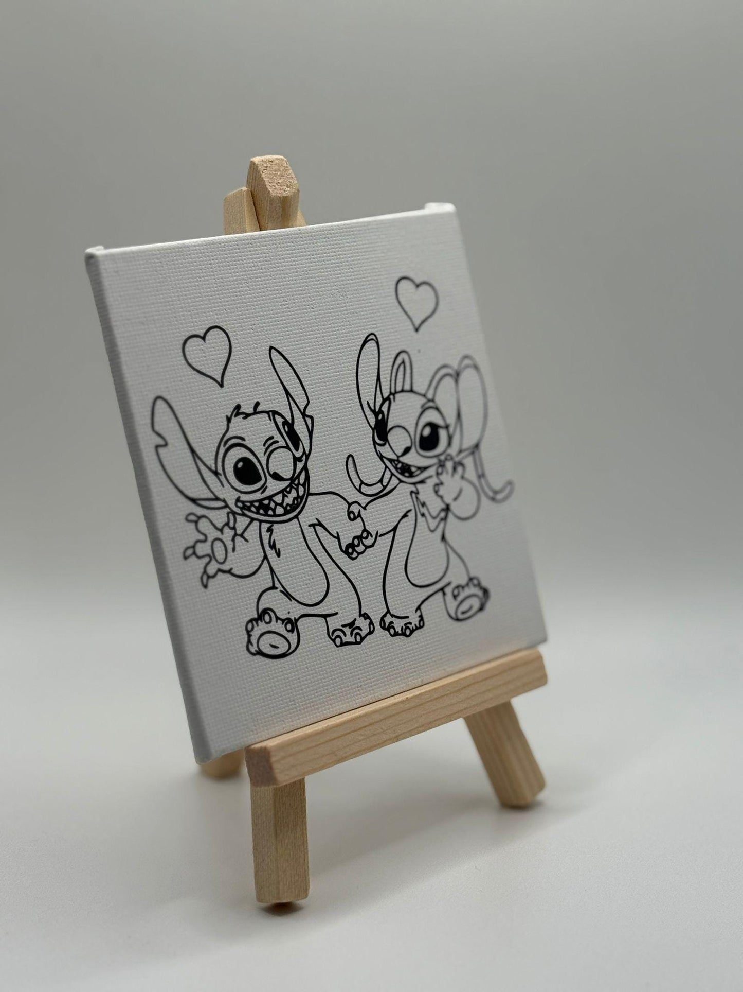 Stitch and Angel Party Favour Mini Colouring Canvas | Stitch Angel Party Supplies | Stitch Angel Birthday | Stitch & Angel Party Filler