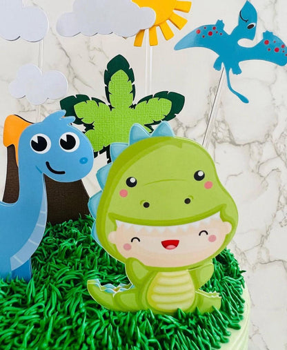 Dinosaur Cake Topper | Dinosaur Party | Cute Dinosaur Birthday | Dinosaur Party Ideas | Dinosaur Birthday Decor | Dinosaur Personalised Cake