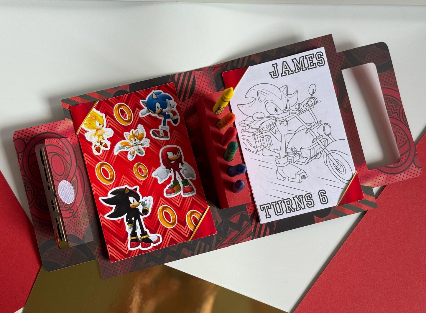 Sonic Shadow Activity Case /Suitcase | Sonic Shadow Party Favours | Sonic Birthday | Sonic Party Decor | Sonic Party Bag Fillers | Colouring