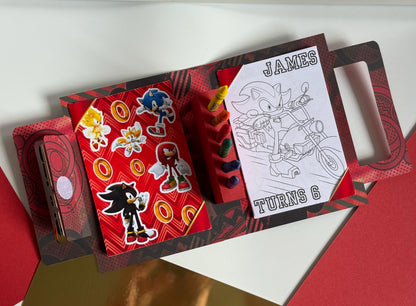 Sonic Shadow Activity Case /Suitcase | Sonic Shadow Party Favours | Sonic Birthday | Sonic Party Decor | Sonic Party Bag Fillers | Colouring