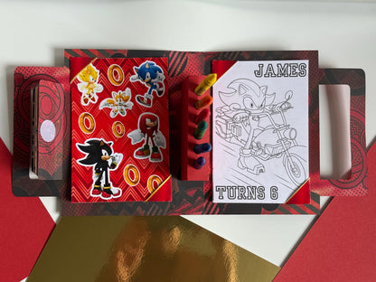 Sonic Shadow Activity Case /Suitcase | Sonic Shadow Party Favours | Sonic Birthday | Sonic Party Decor | Sonic Party Bag Fillers | Colouring