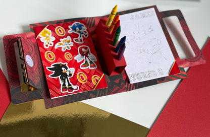 Sonic Shadow Activity Case /Suitcase | Sonic Shadow Party Favours | Sonic Birthday | Sonic Party Decor | Sonic Party Bag Fillers | Colouring