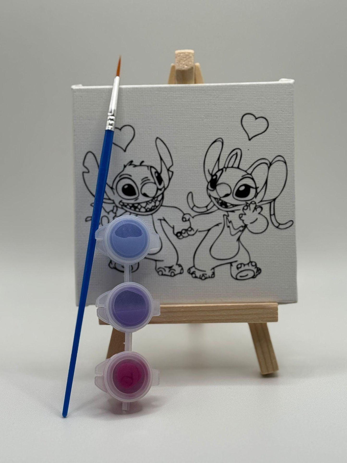 Stitch and Angel Party Favour Mini Colouring Canvas | Stitch Angel Party Supplies | Stitch Angel Birthday | Stitch & Angel Party Filler