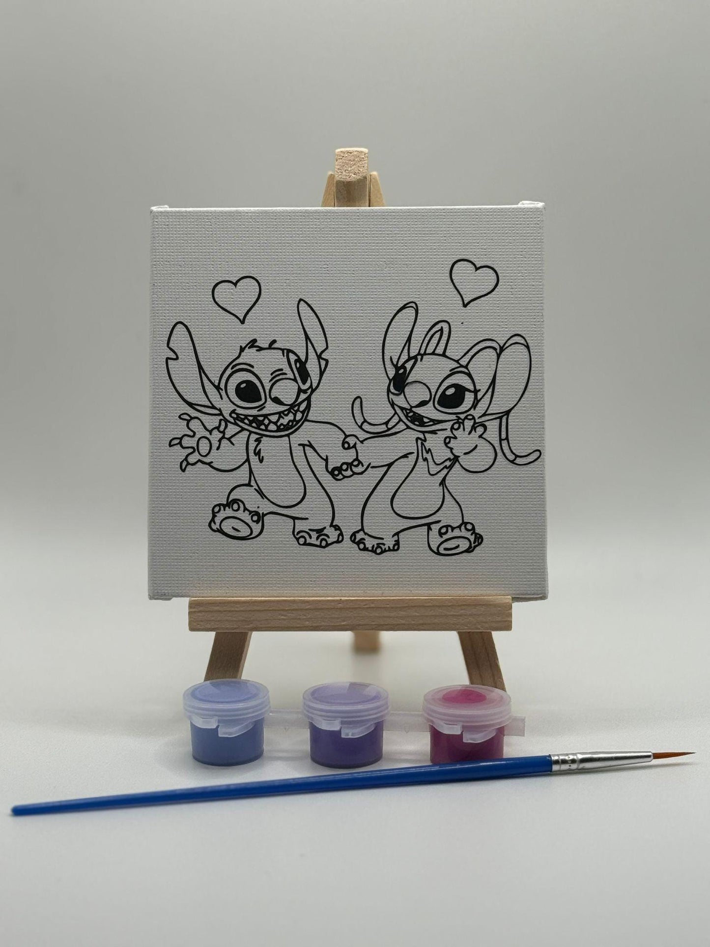 Stitch and Angel Party Favour Mini Colouring Canvas | Stitch Angel Party Supplies | Stitch Angel Birthday | Stitch & Angel Party Filler