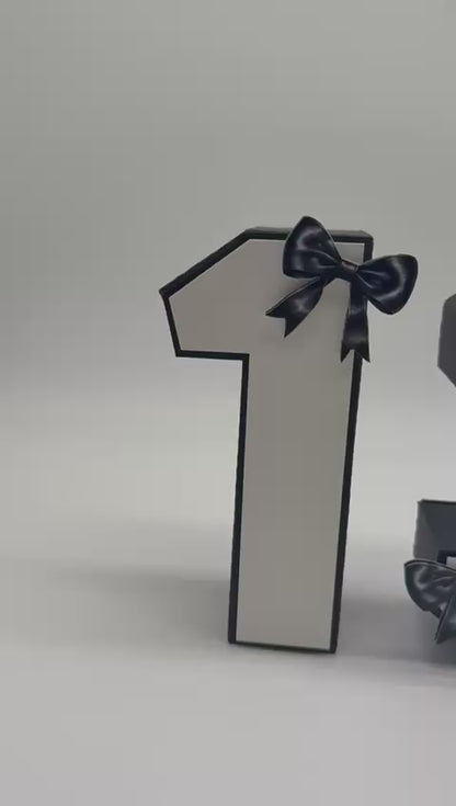 Black Bow Aesthetic 3D Numbers | Black Bow Aesthetic 3D Number | Giant 3D Numbers | Large Birthday Floor Decor | Stand Up Age Signs | Milestone Birthday Props | Big Party Table Centerpiece | Custom Birthday Backdrop Sign