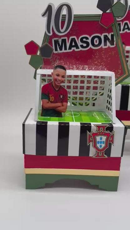 Portugal Football Party Scene Box | Portugal Football Birthday Box | Football Party Decor | Personalised Party Centrepiece