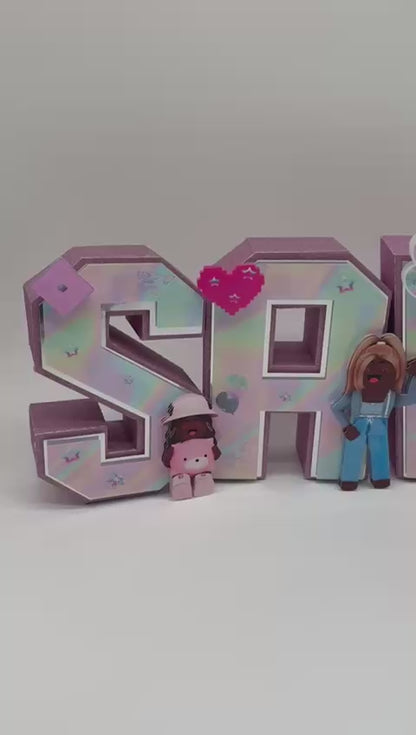 Personalised 3D Roblox Name Letters | 3D Name Letters Roblox Girls | Personalised 3D Letters