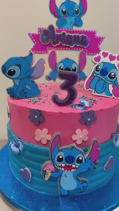 Stitch Cake Topper | Lilo and Stitch Birthday Party Decoration | Personalised Stitch Party Supplies | Cute Disney Birthday Ideas