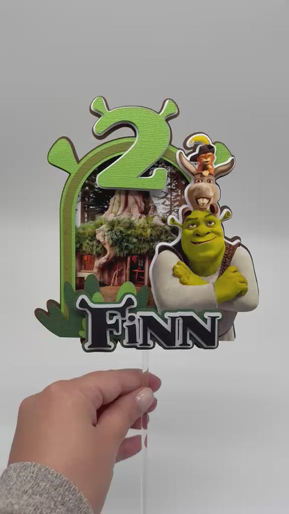 Shrek Cake Topper | Boys Birthday Party Decoration | Personalised Shrek Party Supplies | Shrek Cake Ideas
