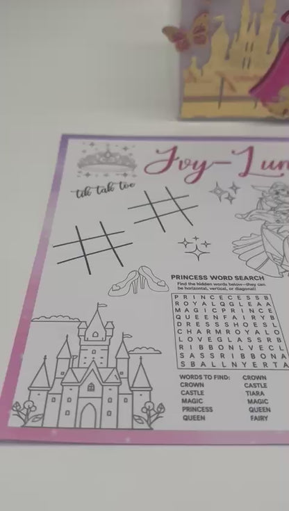 Disney Princess Activity Set | Disney Princess Personalised Activity Sheet | Disney Princess Personalised Crayons | Disney Princess Kids Placemat | Disney Princess Fun Activities | Disney Princess Table Decor | Disney Princess Cute Activity Ideas