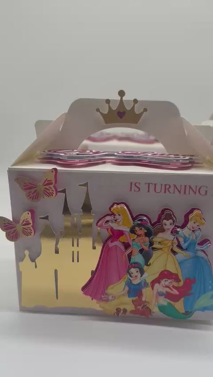 Disney Princess Gable Boxes | Disney Princess Party Boxes | Princess Birthday Ideas | Princess Birthday Decor | Disney Princess Party Bags | Disney Princess 3D Party Box