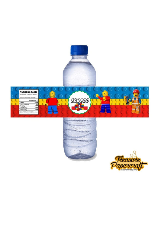 Lego water Label | Lego fruitshoot label | Lego party stitckers
