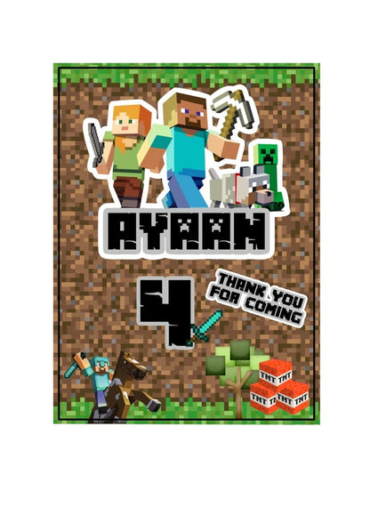 Minecraft Self Adhesive Stickers | Minecraft Stickers | Minecraft Cone Stickers | Minecraft Fruishoot Labels | Minecraft Gable Box Stickers | Minecraft Chipbag Wrapper | Minecraft Skittles Wrapper | Minecraft Party Bag Sticker